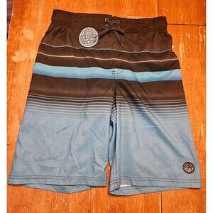 Swim Shorts Trunks Size Large Boys 14-16 New with Tags UV Protection Blue Black
